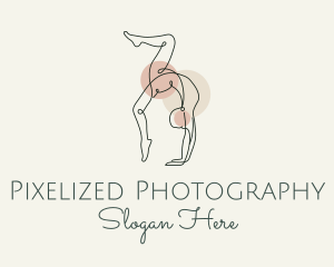 Yoga Pose Monoline logo design