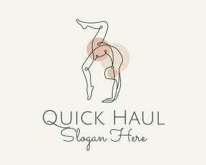 Yoga Pose Monoline logo design