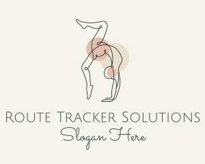 Yoga Pose Monoline logo design