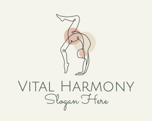 Yoga Pose Monoline logo design