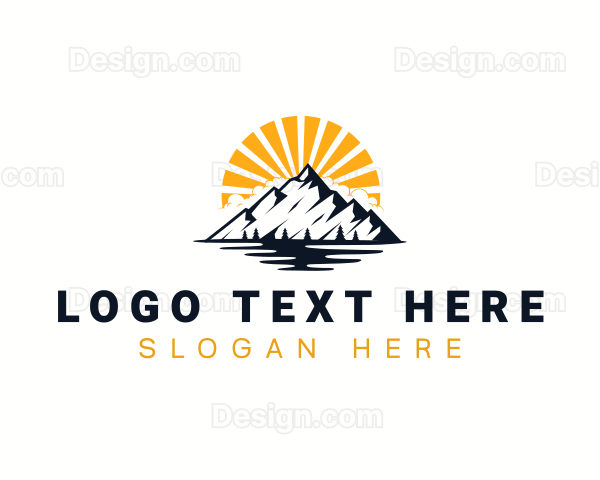 Mountain Hiking Travel Logo