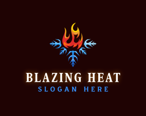 Flame Snowflake HVAC logo design