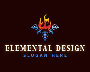 Flame Snowflake HVAC logo design