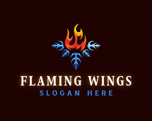 Flame Snowflake HVAC logo design