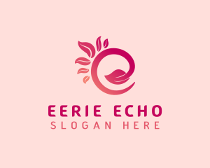 Pink Leaf Letter E logo design