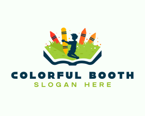 Coloring Book Kindergarten logo design