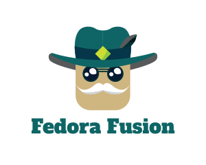 Fedora Mustache Man logo