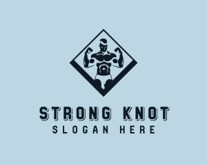 Strong Muscle Weightlifter logo design