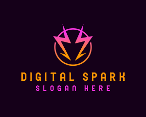 Lightning Bolt Spark logo design