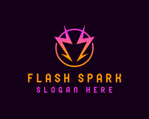 Lightning Bolt Spark logo design