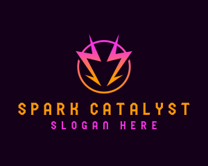 Lightning Bolt Spark logo design