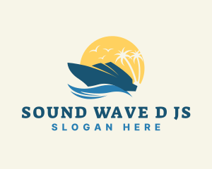 Ocean Waves Cruise Ship logo design