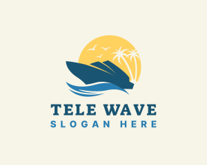 Ocean Waves Cruise Ship logo design