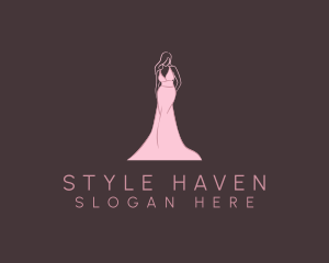 Pink Fashion Gown logo design