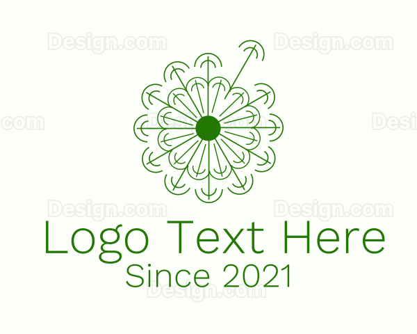 Minimalist Green Dandelion Logo