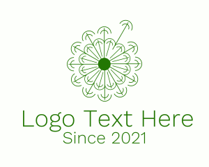 Minimalist Green Dandelion logo