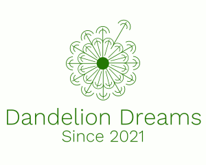 Minimalist Green Dandelion logo