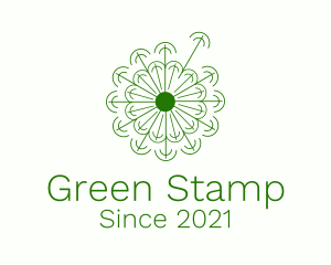 Minimalist Green Dandelion logo design