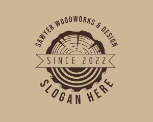 Wood Circular Saw Carpentry logo design