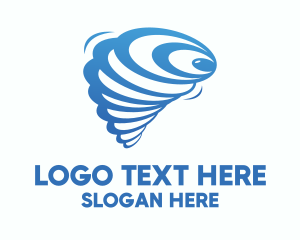 Blue Twister Hurricane Wind logo design
