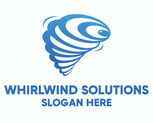 Blue Twister Hurricane Wind logo design