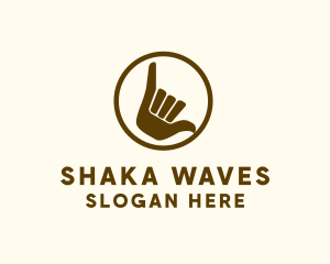 Shaka Hand Sign logo design