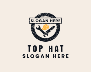 Construction Hat Tools logo design