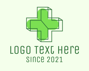Oncology - 3D Medical Cross logo design