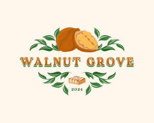 Walnut Brownie Dessert logo design