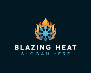 Heating Cooling Temperature logo design