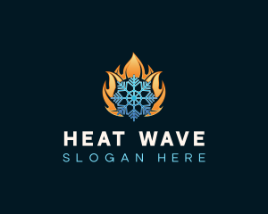 Heating Cooling Temperature logo design