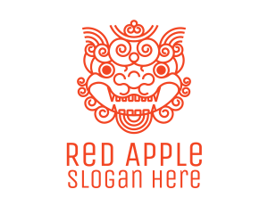 Red Chinese Shisa logo design