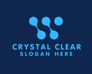 Blue Cyber Letter W logo design