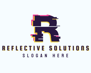 Game Glitch Letter R logo design