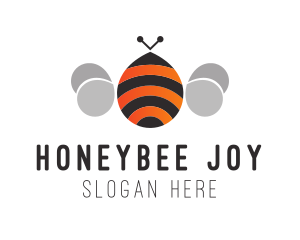 Round Bee Bumblebee logo