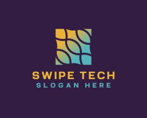 Gradient Tech Waves logo design