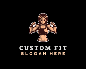 Fighter Fitness Woman logo design