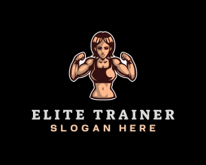 Fighter Fitness Woman logo design