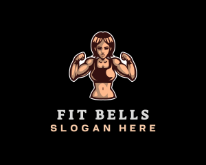 Fighter Fitness Woman logo design