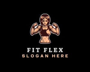 Fighter Fitness Woman logo design