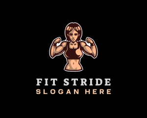 Fighter Fitness Woman logo design