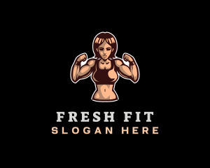 Fighter Fitness Woman logo design