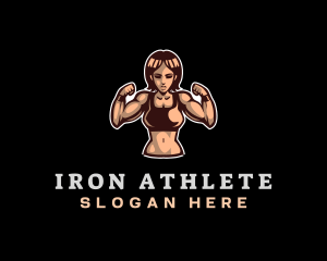 Fighter Fitness Woman logo design