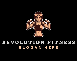 Fighter Fitness Woman logo design