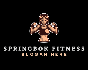 Fighter Fitness Woman logo design