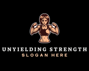 Fighter Fitness Woman logo design