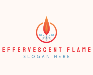 Flame Ice Snowflake logo design