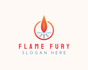 Flame Ice Snowflake logo design