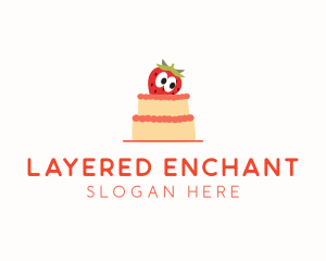 Strawberry Layered Cake logo design