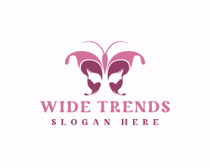 Beautiful Chic Face Butterfly Girl logo